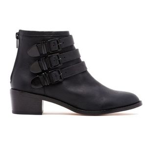 Loeffler Randall Fenton Buckle Boot Black Sz 6.5